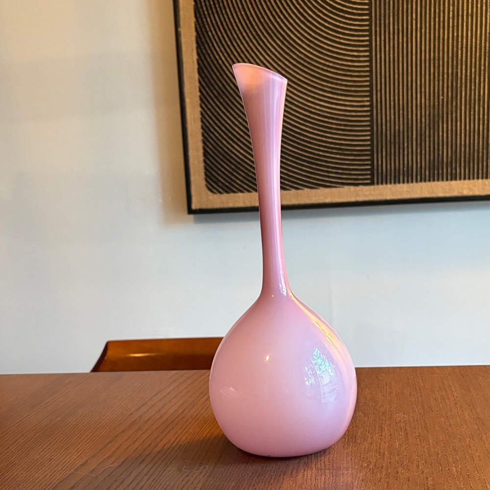 1960s LINDSHAMMAR/Sweden Amethyst Cased Glass Vase by Gunnar Ander